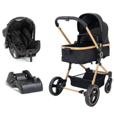 Imagem de Carrinho Ivy Trio G22 Até 22 Kg Gold Galzerano Com Bebê Conforto Grid 