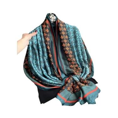 Imagem de Lenço Hijab De Seda Satinada Para Mulheres, Moda De Verão, Protetor So
