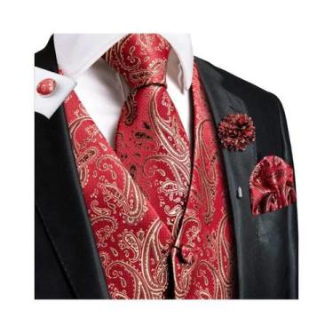 Imagem de Colete Masculino Jacquard Para Casamento E Festa De Negócios, Conjunto