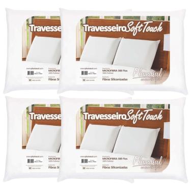 Imagem de Travesseiros Soft Touch Plumasul 50 x 70 cm Branco - 4 Unidades