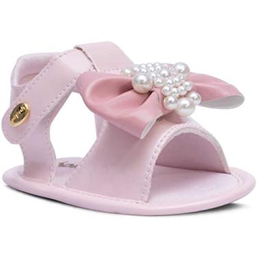 Imagem de Sandália Bebê Menina Infantil Sapatinho Recém-nascido 01.15 (Rosa, BR, Bebê, Alfa, G)