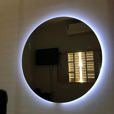 Imagem de Papel e Parede - Espelho com LED Redondo 40cm - Montagem na Parede - Vidro Lapidado Decorativo para Banheiro, Quarto, Sala ou Cozinha
