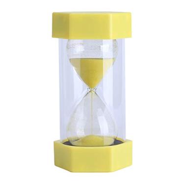 Imagem de ampulheta de vidro de areia colorida,Temporizador de areia, temporizador de 3,10,20,30,60 minutos, temporizadores de relógio de areia de (Yellow)