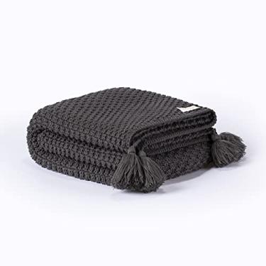 Imagem de Peseira Manta Pompom Sofá Sala Cama Solteiro Trico 150x60cm Istambul