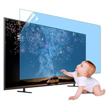 Imagem de Película de TV antirreflexo fosca de 32 a 75 polegadas, protetor de tela azul antirriscos, bloqueio de filtro de luz azul de 400 a 450 Nm para LCD, LED, OLED 4K e QLED HDTV, 48 polegadas (1056 x 596)