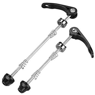 Imagem de Espetos de cubo da roda de bicicleta para estrada Mountain bike MTB cubo da roda espetos dianteiro e traseiro espetos de liberação rápida alavanca do clipe eixo 155 / 190mm
