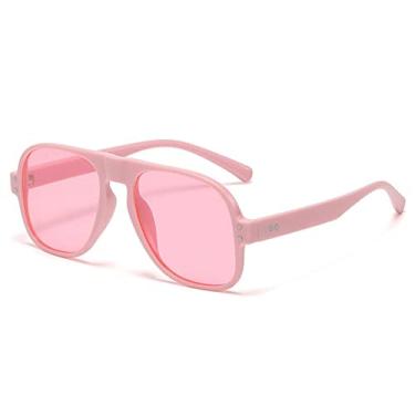 Imagem de Moda Candy Colors Piloto Óculos de Sol Mulheres Retro Designer Rebites Decoração Homens Tendência Verde Quadrado Óculos de Sol, Rosa Rosa, A