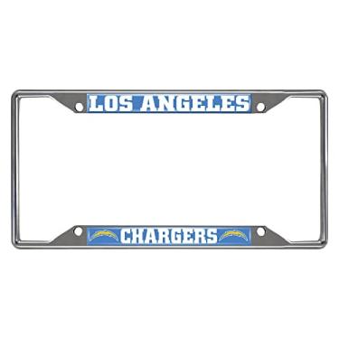 Imagem de FANMATS - Moldura cromada para placa de licença 21581 NFL Los Angeles Chargers, cromada, 15,88 x 31,12 cm azul