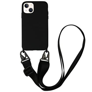 Imagem de CQUUKOI Compatível com iPhone 13 Pro Max, capa de telefone transversal com cordão, capa de silicone macio fofa com alça de ombro ajustável, protetor à prova de choque, compatível com mulheres e