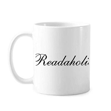 Imagem de Palavra elegante Readaholic Art Deco presente caneca moderna cerâmica xícara de café porcelana louça