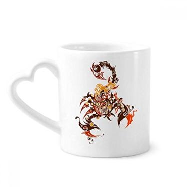 Imagem de Caneca colorida com desenho de arte animal escorpião caneca de café cerâmica copo de coração de vidro