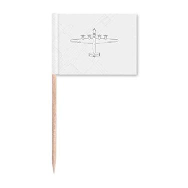 Imagem de Plane Line Militar Art Deco Presente Fashion Palito Bandeiras Marcador Decoração de Festa