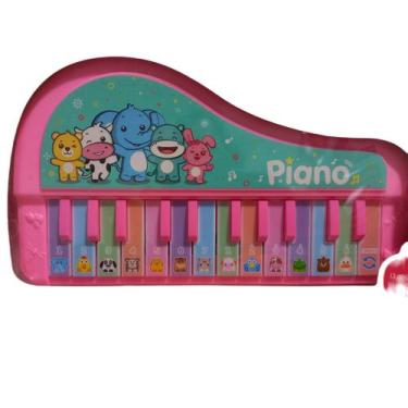 Teclado Infantil Musical Piano Bebê Show Music Brinquedo Dó Ré Mi Fá Só Lá  Si Rosa no Shoptime
