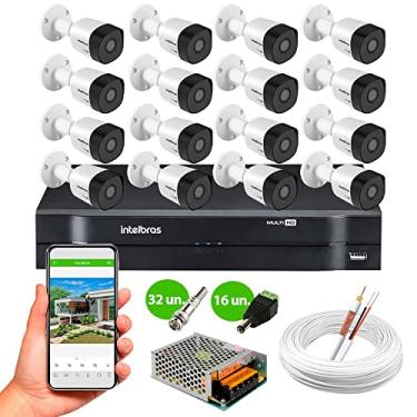 Imagem de Kit 16 Câmeras de Segurança Intelbras VHD 3130 B G6 HD 720p Metal DVR MHDX 1116 16 Canais Intelbras