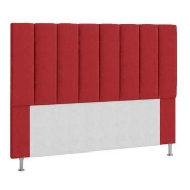 Imagem de Cabeceira Estofada Cama Box Casal 140 Cm Vermelho