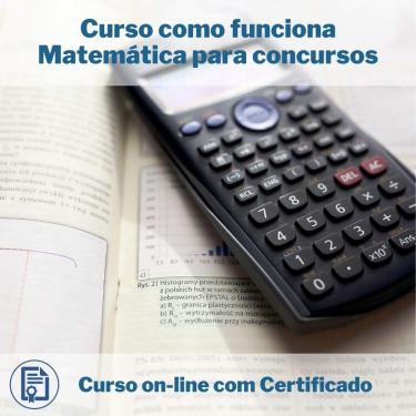 Imagem de Curso Online em videoaula de como funciona Matemática para concursos com Certificado + 2 brindes