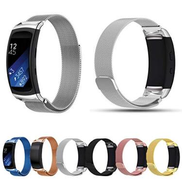 Imagem de Pulseira Aço Magnetica-Milanese LTIMPORTS, compativel com Gear Fit 2 Pro (Prata)