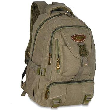 Imagem de Mochila Escolar Masculina Feminina Em Lona Reforçada (Verde oliva)