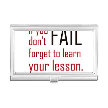 Imagem de Carteira com porta-cartões com citação If You Fail Don't Forget to Learn Your Lesson