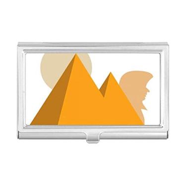 Imagem de Carteira de bolso com porta-cartões com estampa de pirâmides amarela do Egito
