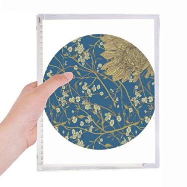 Imagem de Caderno de flores de crisântemo pintado à mão, diário de folhas soltas recarregável