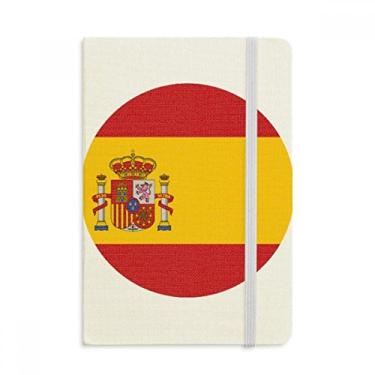 Imagem de Caderno com a bandeira nacional da Espanha com estampa de símbolo europeu, capa dura para diário clássico A5