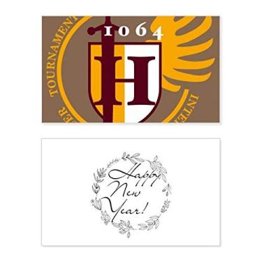 Imagem de Middle Age Brave Espadas Escudo Ano Novo Festival Cartão de felicitações Bless Mensagem Presente