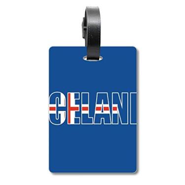 Imagem de Etiqueta de mala com nome da bandeira da Islândia