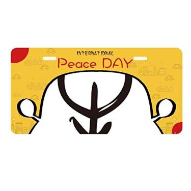 Imagem de DIYthinker Placa de licença Bones Inscriptions com zodíaco chinês para decoração de carro, dia da paz