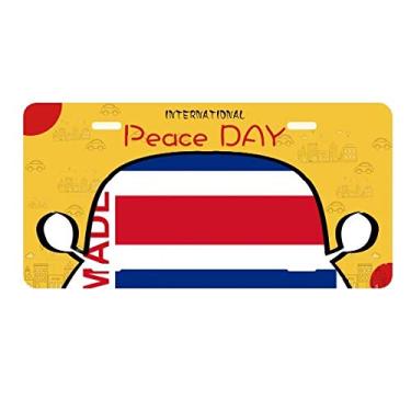 Imagem de DIYthinker Placa de licença Made in Costa Rica Country Love Decoração de carro Dia da Paz