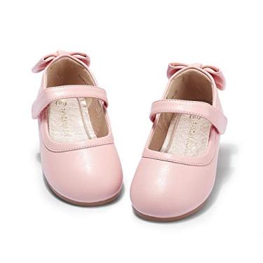 Imagem de Pandaninjia Vestido de festa de casamento para meninas/crianças pequenas, anjo, sapatilha de balé Mary Jane, Pink Pu, 11 Little Kid
