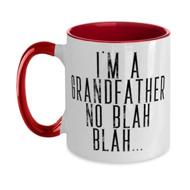 Imagem de Caneca de piada Grandfather em dois tons 325 ml, I'm A Grandfather No Blah Blah, presente para vovó, bom de neto