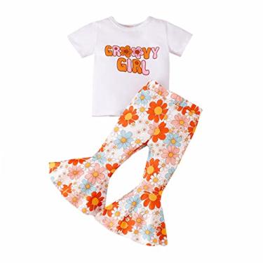 Roupa infantil de Halloween para meninas, manga comprida, com desenho fofo,  blusa listrada, calça e calça, Preto, 12-18 Meses