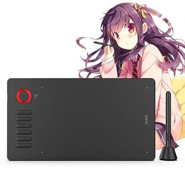 Imagem de Tablet de desenho digital VEIKK A15Pro, caneta gráfica de 25 x 15 cm, com 12 teclas de atalho e 1 mostrador rápido, suporta função de inclinação, para Mac / Win/Linux/Android OS (VERMELHO)