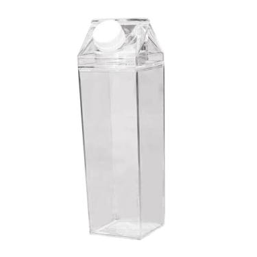 Imagem de UGPLM 500ml caixa de leite garrafa de água transparente plástico portátil caixa clara para suco chá garrafas de leite copo bebendo