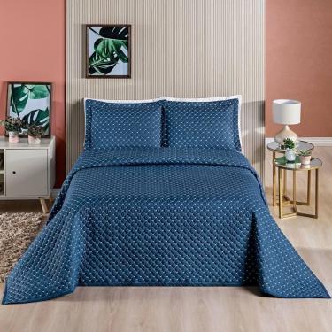 Imagem de Cobre Leito 200 Fios Queen Ravena 03 Peças - Marinho