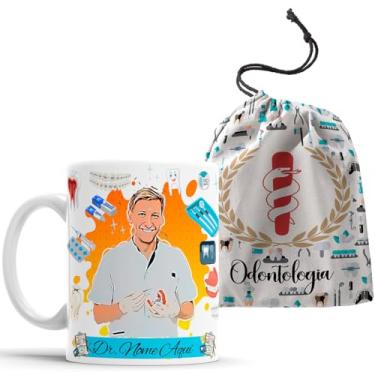 Imagem de Caneca Odontologia Dentista Com Avatar com Nome + Saquinho
