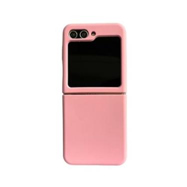 Imagem de Para Z Flip 4 5 Capa Neon Liquid Silicone Phone Cases Capa para Samsung Galaxy z Flip 3 zflip 4 5 Suporte de gancho de cor fluorescente fofo, rosa, para Z Flip 3
