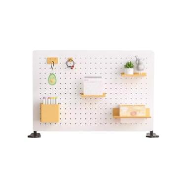 Imagem de Painel Porta-Ferramentas Pegboard de armazenamento ajustável em altura - pegboard de mesa vertical que economiza espaço, pegboard organizador de sala de jogos de escritório (Color : White, Size : Me
