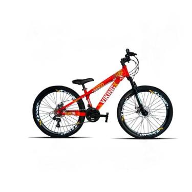 Imagem de Bicicleta VikingX Tuff Aro 26 Vmaxx Freio Hidráulico Cambios Shimanos 21Vel Vermelho Neon-Unissex