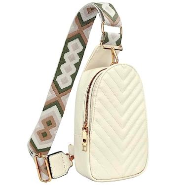 Imagem de KKXIU Pochete pequena de couro para mulheres, bolsa transversal para celular, bolsa de ombro para viagem, presentes para adolescentes, C - Branco, Small, Pochete feminina