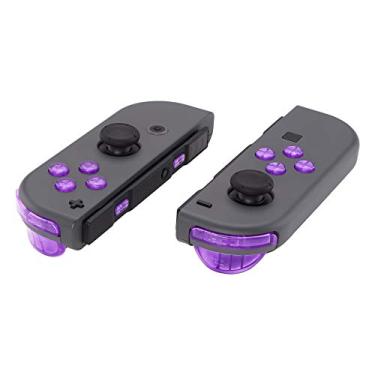Imagem de eXtremeRate Reposição ABXY Direção Teclas SR SL L R ZR ZL ZL Botões de acionamento molas, conjunto completo de botões de reparo kits com ferramentas para Nintendo Switch Joy-Con JoyCon Shell não incluído, Clear Purple, NS Full Set Buttons