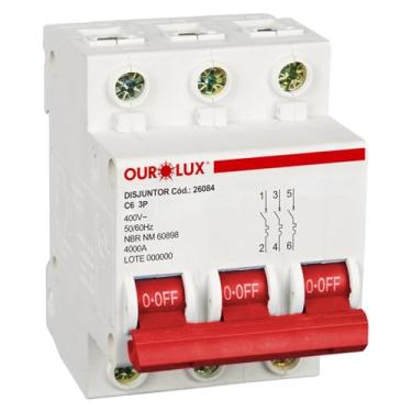 Imagem de Disjuntor Tripolar 6 Amperes (Corrente Nominal) Ourolux