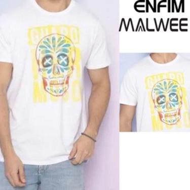 Imagem de Camiseta Caveira Off White E Amarela Enfim Malwee