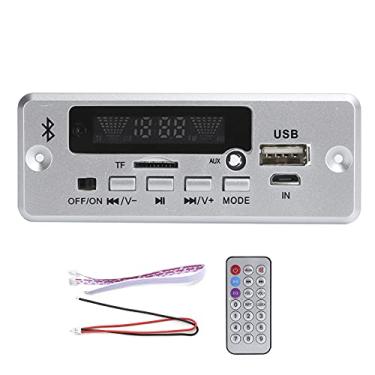 Imagem de MUNEFE Módulo de áudio de placa decodificadora, módulo de placa decodificadora MP3 Bluetooth universal, módulo receptor de áudio amplificador para comutação de música (prata)