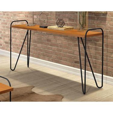 Imagem de Aparador com Pés em Metal Tubular Gênova Pinus / Metal Preto - Luapa