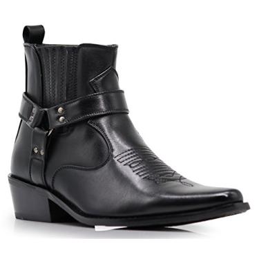 Imagem de Alberto Fellini Bota masculina caubói ocidental (West01), Preto, 7.5