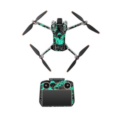 Imagem de CAPART Adesivo removível para controle DJI Mini 4 Pro e DJI RC 2, adesivos decorativos sem bolhas (preto e verde)