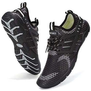 Imagem de Water Shoes – Meias aquáticas de secagem rápida, para surf, ioga, hidroginástica, F/preto, 5 Women/3 Men