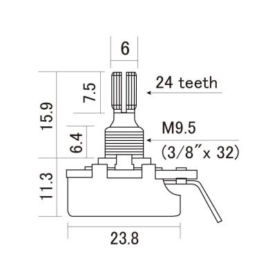 Imagem de Potenciômetro B250K Instrumentos/Equipamentos CTS-B250-S [F035]